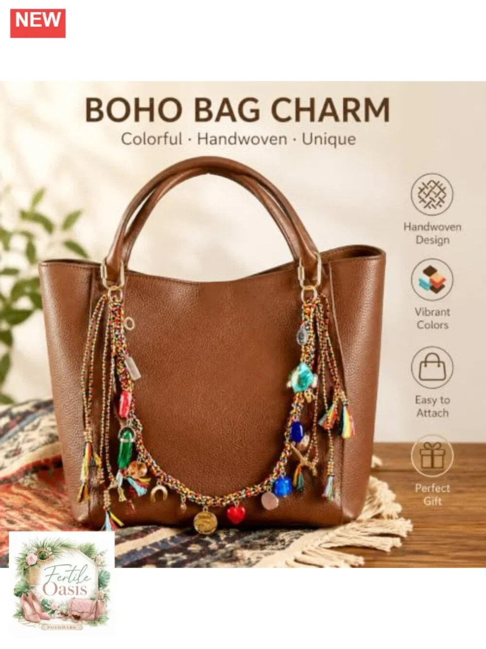 Handmade Beaded Rope Purse Chain Extender 2-in-1 Bag Charm Bag Decor